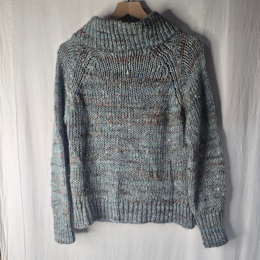 Moth Anthropologie Chunky Knit Sweater Women S Blue Alpaca Wool Silk Italy Boho